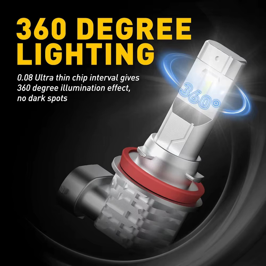 XMSJ LED Autolampen Set 2er Pack H7 H4 H11 9005 mit Canbus in Weiß und Gold für Nebelscheinwerfer und Tagfahrlicht 12V - Bild 4