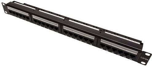 VALUE 24 Port Netzwerk-Patchpanel CAT 6a ungeschirmt, Schwarz, Breite: 483 mm, 1 HE - Bild 1