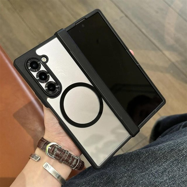 Matte Armor Clear Case für Samsung Galaxy Z Fold 7, Z Fold 6 und Z Fold 4, magnetische transparente und stoßfeste Schutzhülle in Transparent - Bild 1