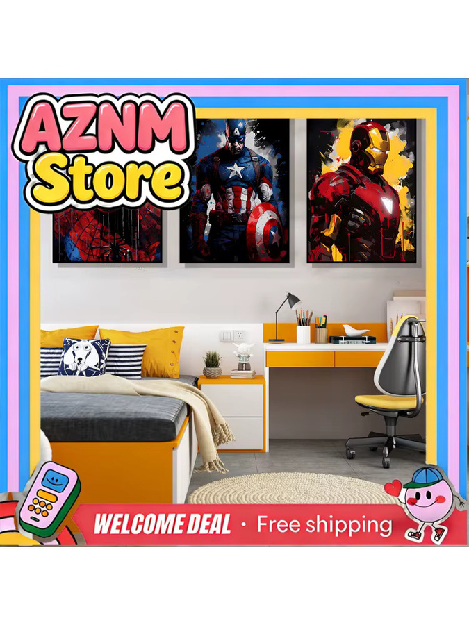 Kayou Marvel Leinwandkunstposter mit Spider-Man und Iron Man als Wanddekoration in Mehrfarbig - Bild 2