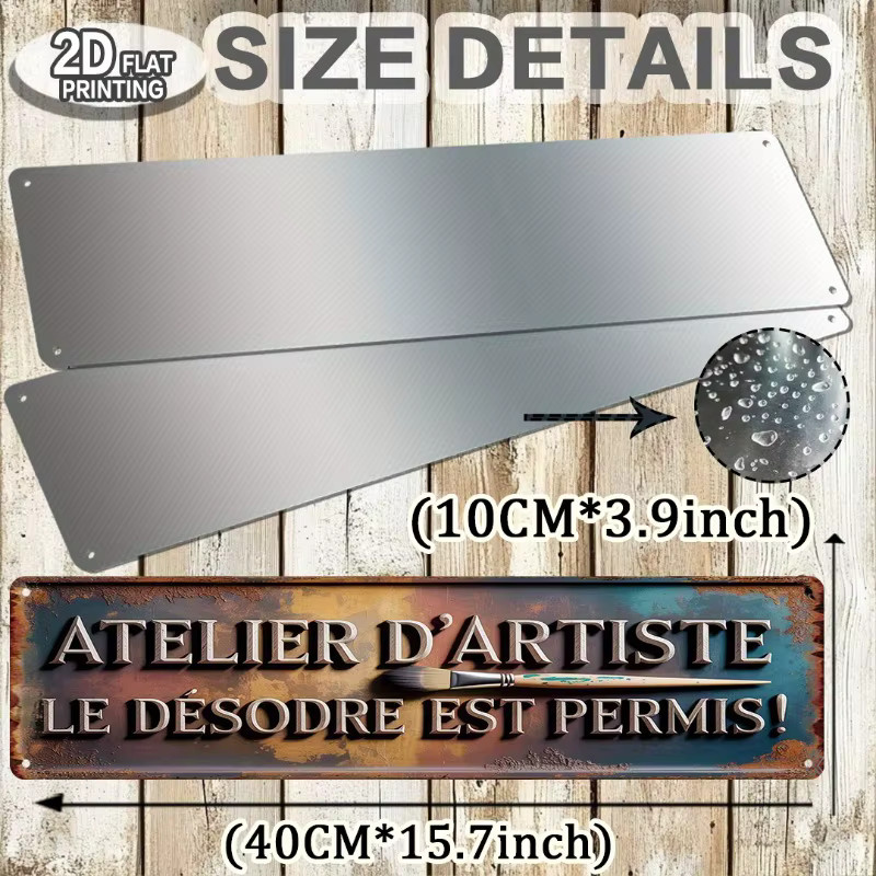 CIFBUY Vintage Aluminium-Metallschild in Mehrfarben als Wandplakette für den Außenbereich und das Wohnzimmer, B/H: 40,0 x 10,0 cm - Bild 3