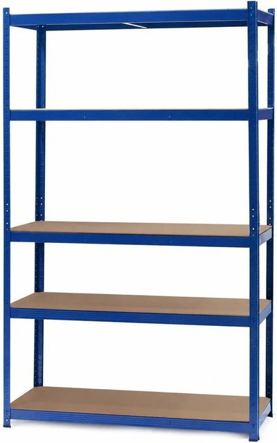 Wiltec Schwerlastregal Steckregal in Blau mit verstellbaren Regalböden, B/T/H: 100 x 50 x 204 cm - Bild 1