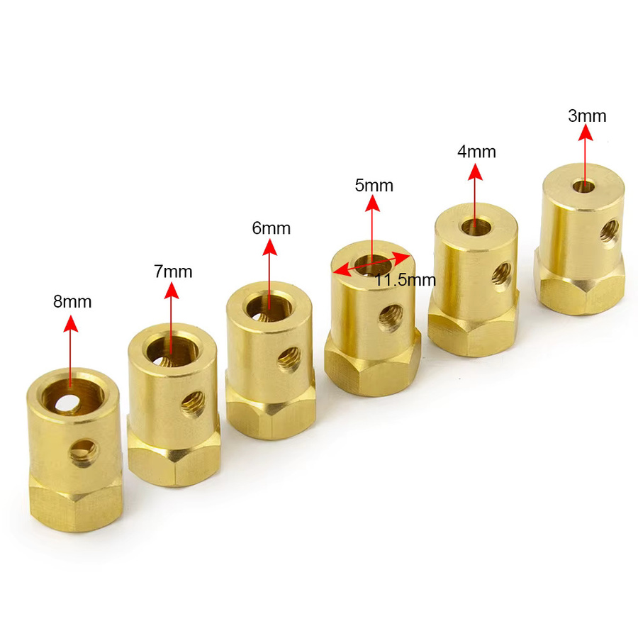 AXSPEED Rad Hex Kupplung Koppler Messing Hülse Adapter, 4-teiliges Set, Zubehör - Bild 2