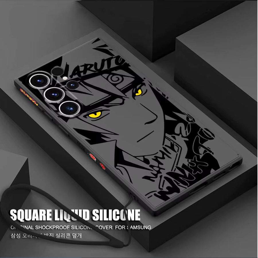Quadratische Flüssigkeits-Schutzhülle für Samsung Galaxy S23 S22 S21 S20 S10 S9 Note 20 Ultra 10 Plus 5G im Naruto Design - Bild 1