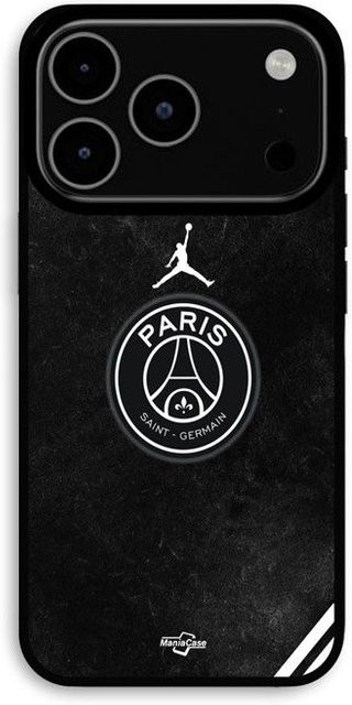 Maniacase iPhone 17 Pro Hülle mit PSG Jordan Logo in Schwarz - Bild 1