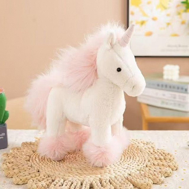 Linyi toy Einhorn Plüschtier, Weiß, 40cm - Bild 1