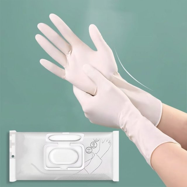 INMAICH Einweg Nitrilhandschuhe puderfrei in Pink, 12 Zoll lang, wasserdichte Haushaltshandschuhe zum Kochen und Geschirrspülen - Bild 1