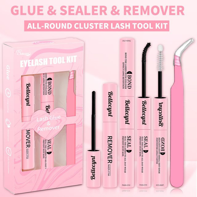Bellecynl Wimpernkleber-Set mit Versiegelung, Entferner & Pinzette, Unisex - Bild 1