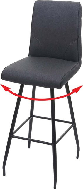 MCW Barhocker MCW-H72 drehbar in Dunkelgrau mit Stahlgestell und Textilbezug - Bild 1
