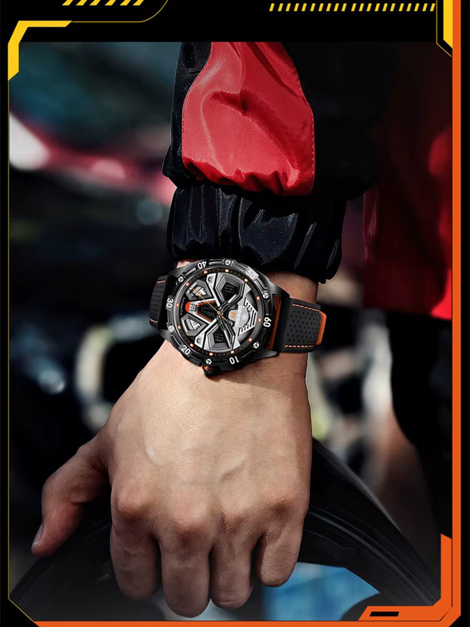 Deesio Armbanduhr Automatik, Edelstahl, Schwarz, Herren - Bild 4