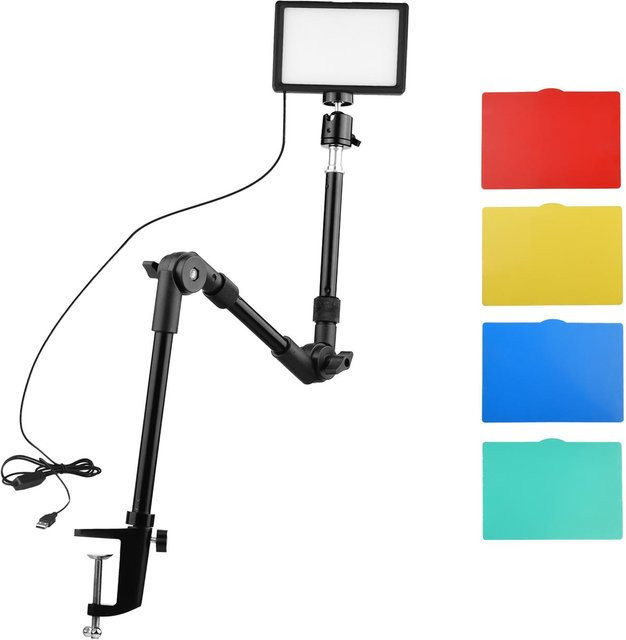 Andoer USB-Videokonferenz-Beleuchtungsset mit dimmbarer LED-Videoleuchte 3200K-5600K - Bild 1