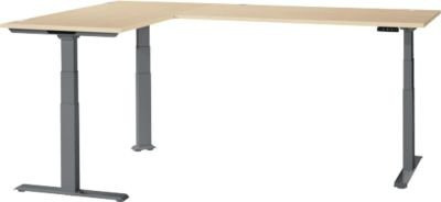 Schäfer Shop Genius Winkelschreibtisch Modena Flex, elektrisch höhenverstellbar, B/T: 200 x 200 cm, Ahorn/anthrazit - Bild 1