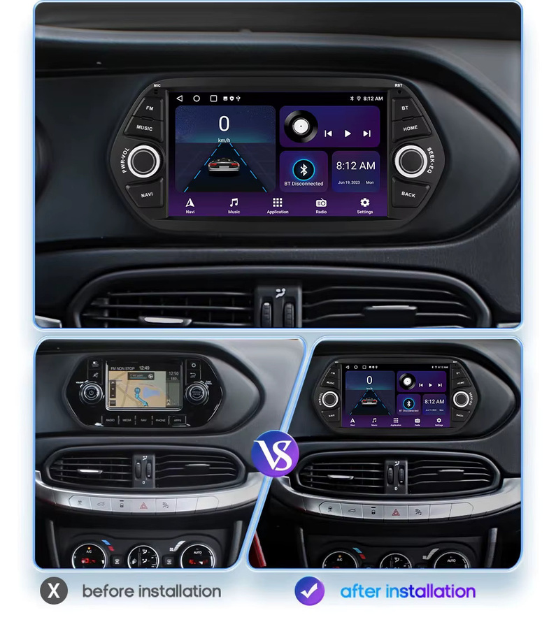 KJ-NAVI Android 15 Carplay Autoradio für Fiat Tipo Egea, Multimedia Video Player mit GPS und 4G, IPS Bildschirm, Schwarz - Bild 5