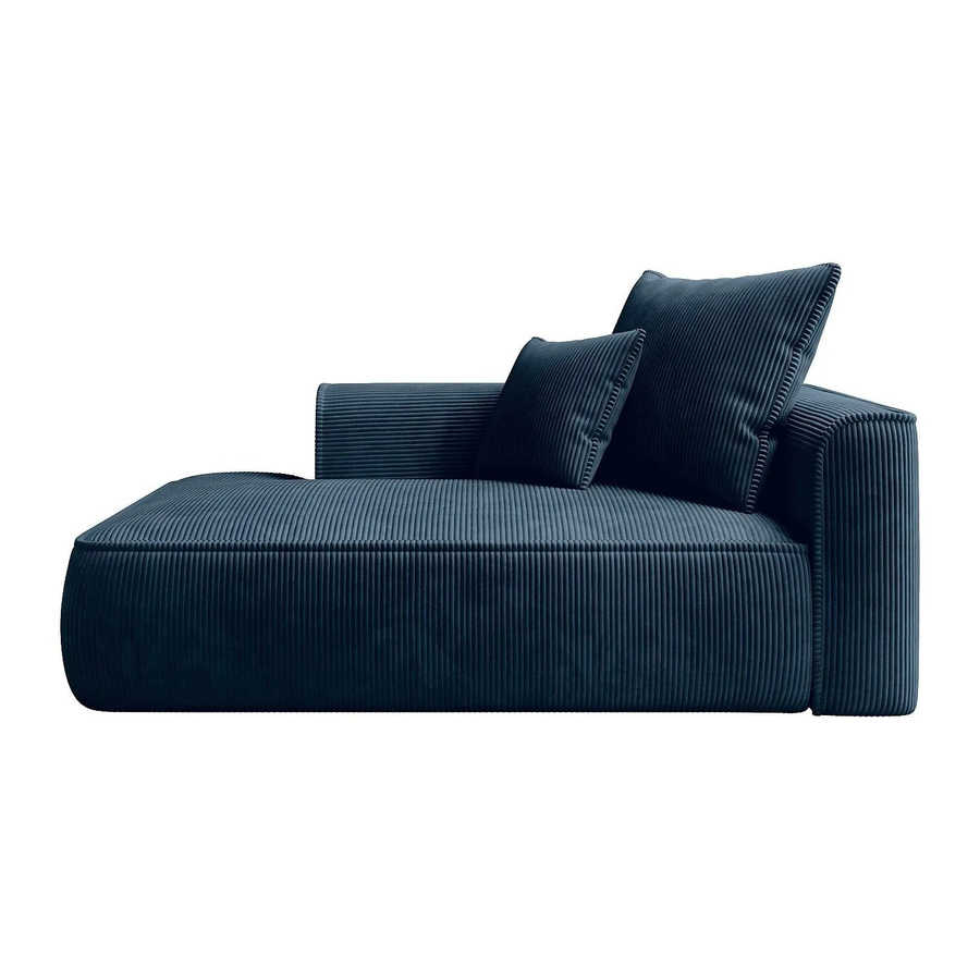 Vente-unique Recamiere Pineta Blau Cord ohne Schlaffunktion B: 180 cm, T: 115 cm, H: 67 cm - Bild 2