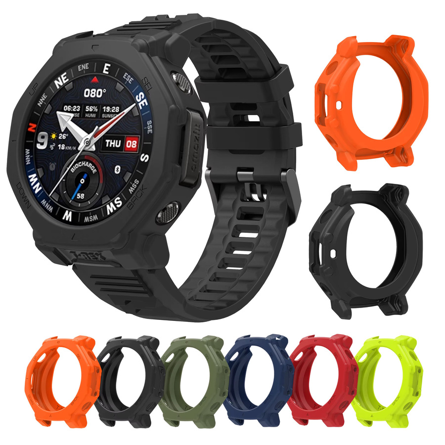 Amazfit Silikonarmband mit Schutzhülle, Schwarz, Unisex - Bild 3