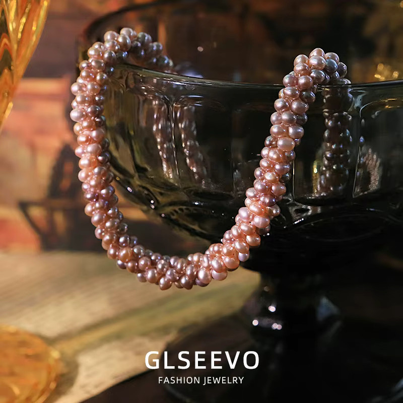 GLSEEVO Schmuckset Halskette und Armband, Süßwasserperle, Damen - Bild 2