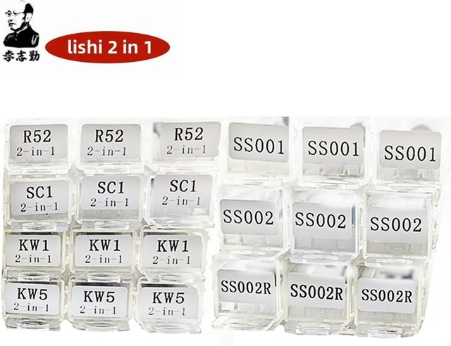 Lishi 2 in 1 Schlosser Werkzeug Set in Silber für Haustürschlösser SC4 SS001 SS002 SS002R SS003R Pro R52 KW1 KW5 SC1 M1MS2 AM5 R52L - Bild 1