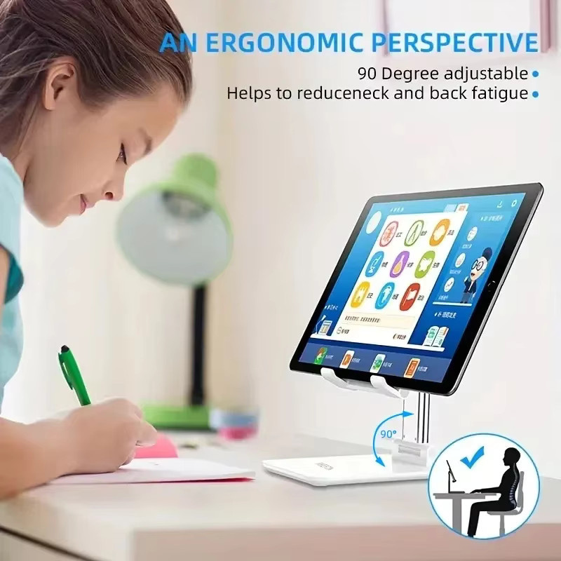 Faltbarer Tablet-Halter und Smartphone-Ständer für Desktop, kompatibel mit iPad, MatePad, Redmi Pad, iPhone und Samsung Tab, in Schwarz oder Grün - Bild 4