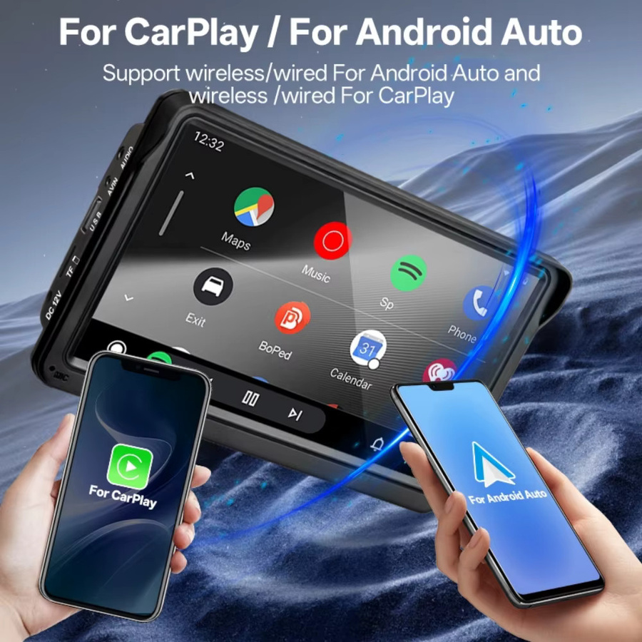 Hippcron 7-Zoll Multimedia-Autoradio mit kabellosem Carplay und Android Auto, Videoplayer mit Touchscreen in Schwarz - Bild 3