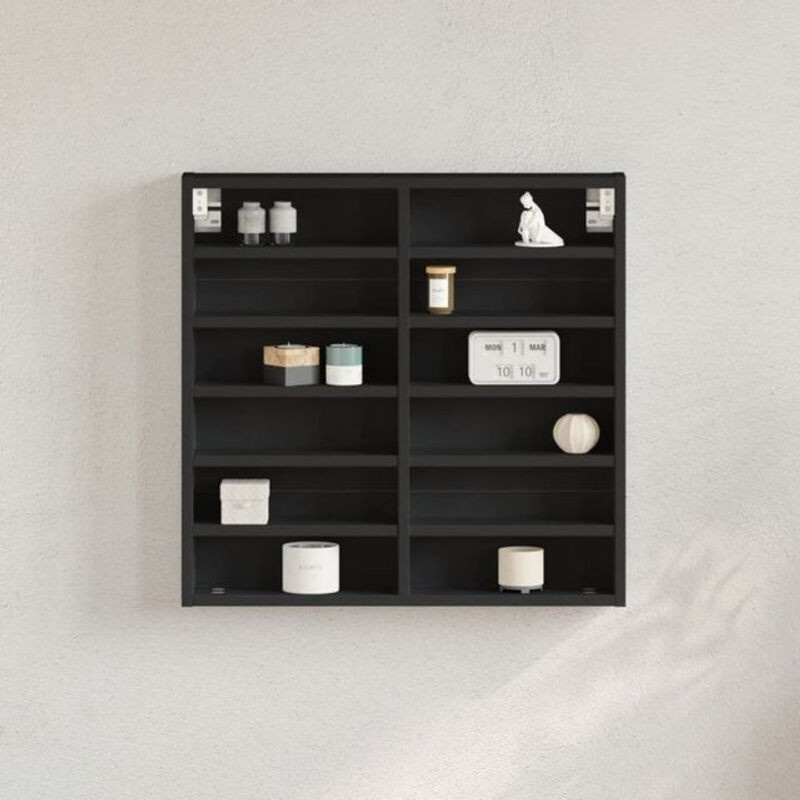 Vidaxl Hängevitrine aus Holzwerkstoff in Schwarz, Modernes Design, B: 60 cm, T: 8,5 cm, H: 58 cm - Bild 1