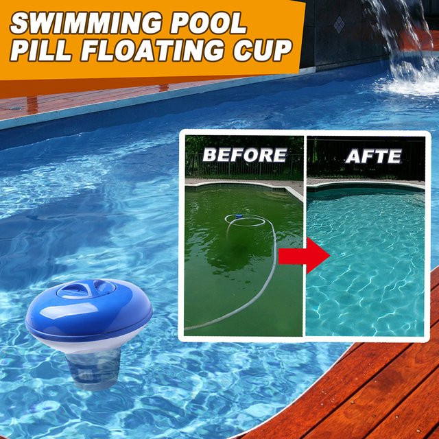 APWIKOGER Schwimmbad Chlor Floater in Blau zur automatischen Wasserdesinfektion und Dosierung von Reinigungstabletten - Bild 1