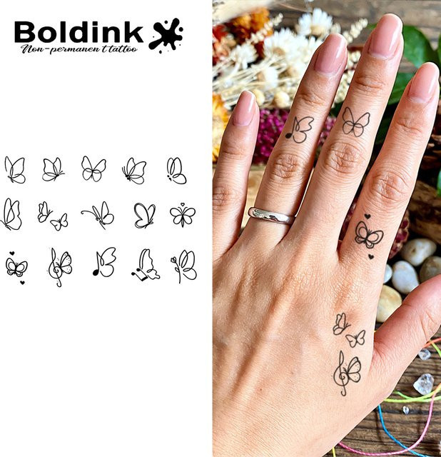 BOLDINK Tattoo-Aufkleber Schmetterlingsmotiv, Unisex - Bild 1