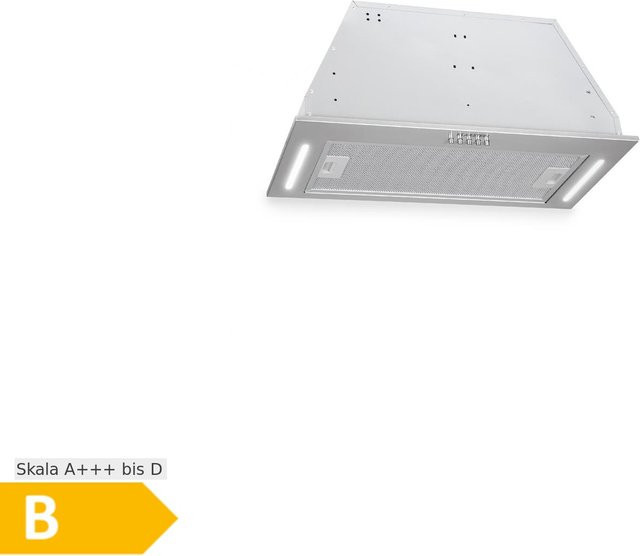 Klarstein Down Under Dunstabzugshaube Einbau, Abluft, Edelstahl, Silber, Breite: 60 cm, 593 m³/h, LED-Display, A+++ - Bild 1