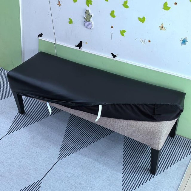 YTO Household Wasserdichter Banküberzug aus Stretch-PU-Leder in Grau, abnehmbarer und waschbarer Bankschutz für Esszimmerbänke - Bild 1