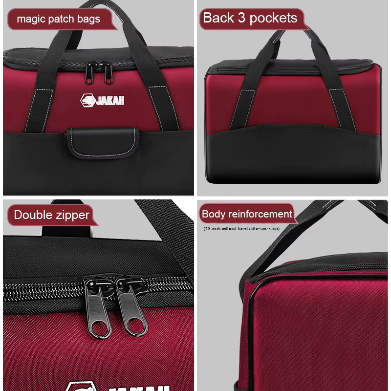 Robuste Werkzeugtasche von JAKAH mit breiter Öffnung und praktischen Taschen - Bild 3
