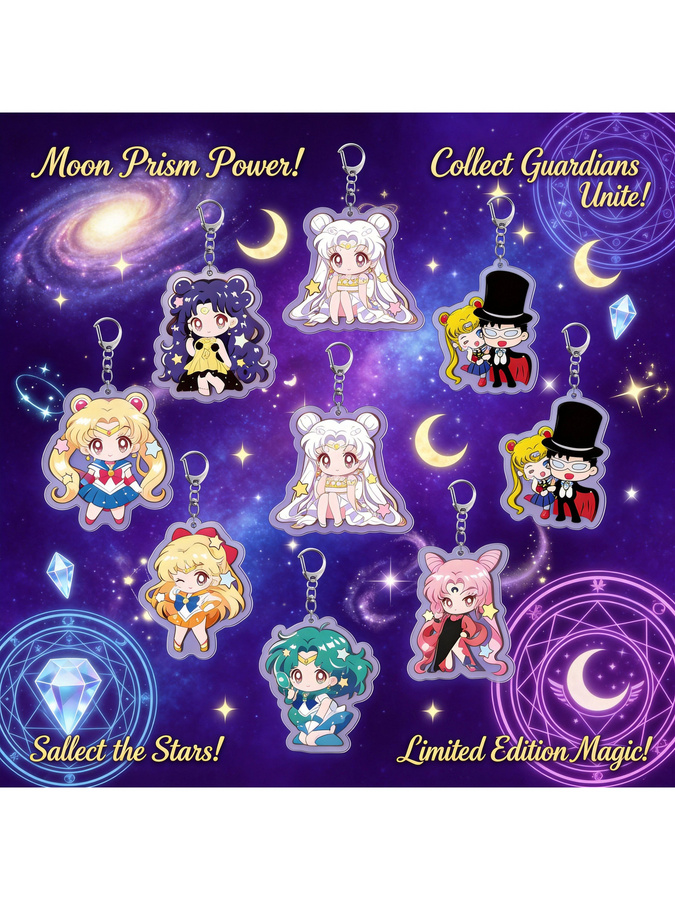 Bandai Sailor Moon Acryl-Schlüsselanhänger, Usagi Tsukino Chibiusa - Bild 3