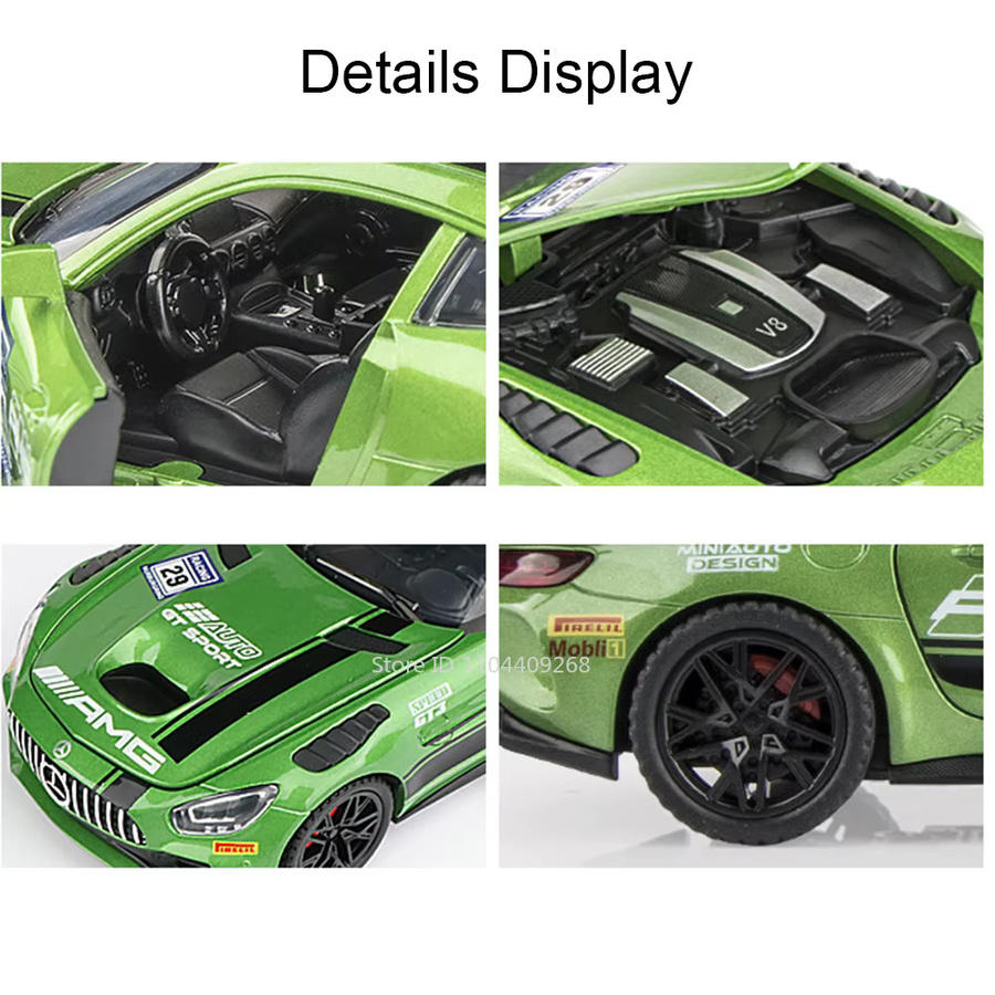 MAKEDA GT3 Track Car GTR Modell, 1:32, mit Licht und Sound, Metall, Gummireifen - Bild 1