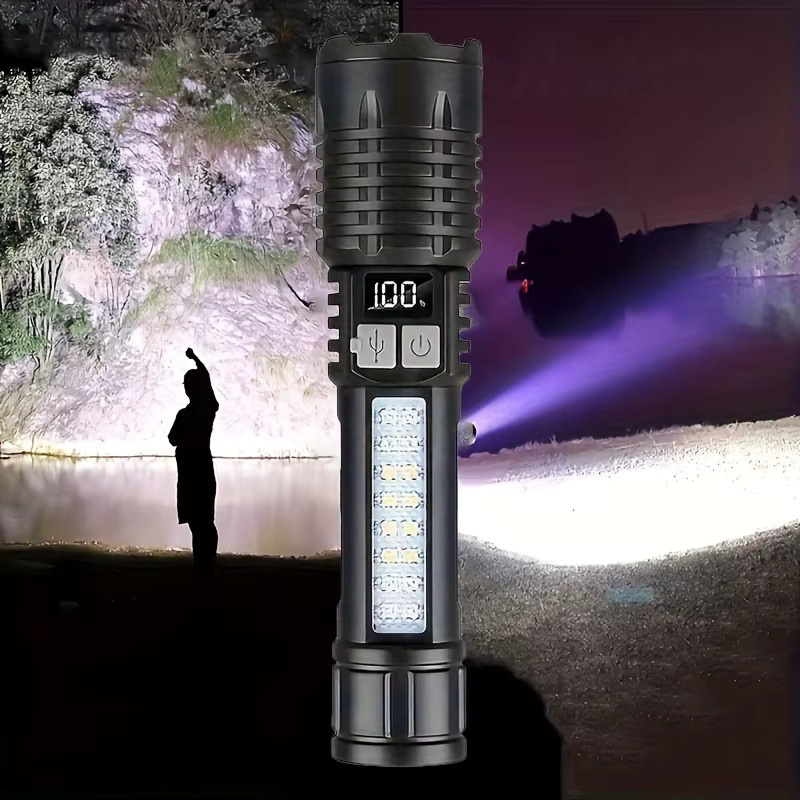 Heinast LED-Taschenlampe mit USB-Ladefunktion und Seitenlicht in Schwarz - Bild 5