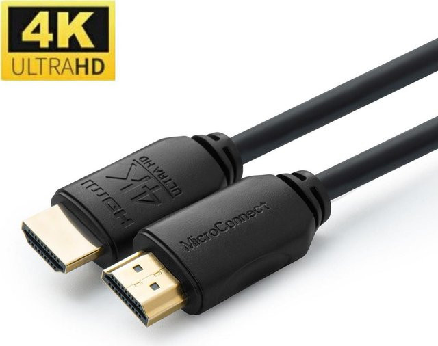 MicroConnect HDMI-Kabel mit Ethernet, HDMI auf HDMI, Schwarz, 20,0 m, 4K Unterstützung (MC-HDM191920V2.0) - Bild 1