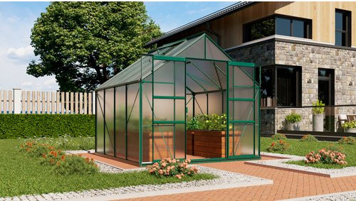 VITAVIA Gewächshaus Mars Plus 6700 in Grün mit Aluminiumrahmen, B/H/T: 257 x 238 x 258 cm - Bild 1