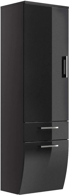 Posseik Bad-Hochschrank Rima in Anthrazit mit Soft-Close-Türen und internen Regalen, Breite: 40 cm, Höhe: 134,5 cm - Bild 1