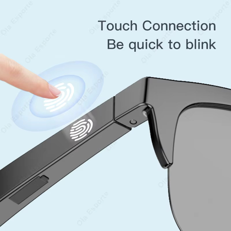 Ola Esporte KI-Smart-Brille mit Bluetooth-Anruffunktion und Musikwiedergabe, wasserdichte Sonnenbrille in Schwarz für Outdoor-Sport, Unisex - Bild 5
