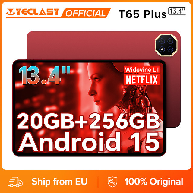 Teclast T65 Plus Tablet mit 13,4 Zoll 2K Display, Android 15, MediaTek Helio G99 Max, 20GB RAM, 256GB ROM, 10000mAh Akku und 4G LTE - Bild 1