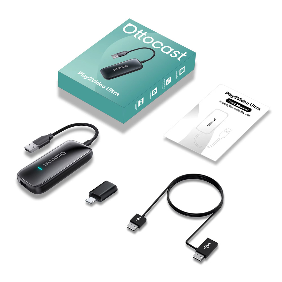 Ottocast Play2Video Ultra Wireless CarPlay Multimedia Smart Box mit WiFi6 und lokaler Medienwiedergabe in Schwarz für VW - Bild 6