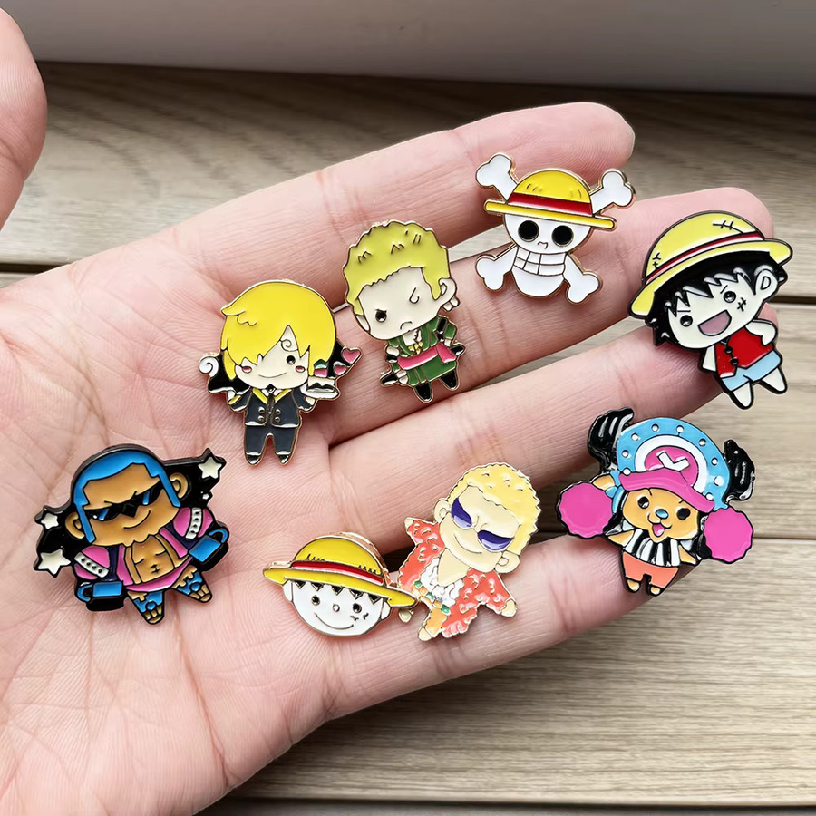 Bandai One Piece Roronoa Zoro & Monkey D. Luffy Anstecknadeln, 8-teiliges Set, Metall, Bunt / Mehrfarbig - Bild 4