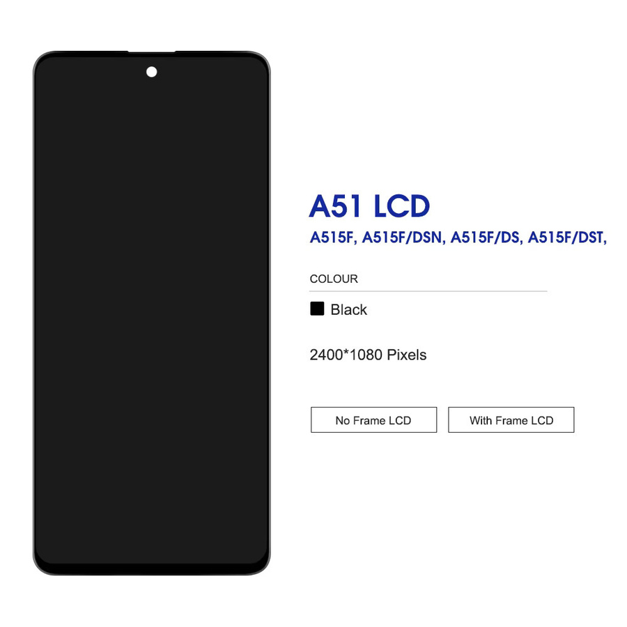 Samsung A51 AMOLED LCD Display mit Touch Screen und Rahmen in Schwarz für A515F A515W A515U - Bild 2