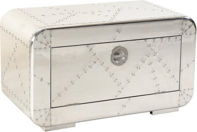 SIT Schuhschrank AIRMAN, 1-türiger Schuhschrank aus Mangoholz und MDF in Silber, H: 85 cm, B: 40 cm, T: 45 cm - Bild 1