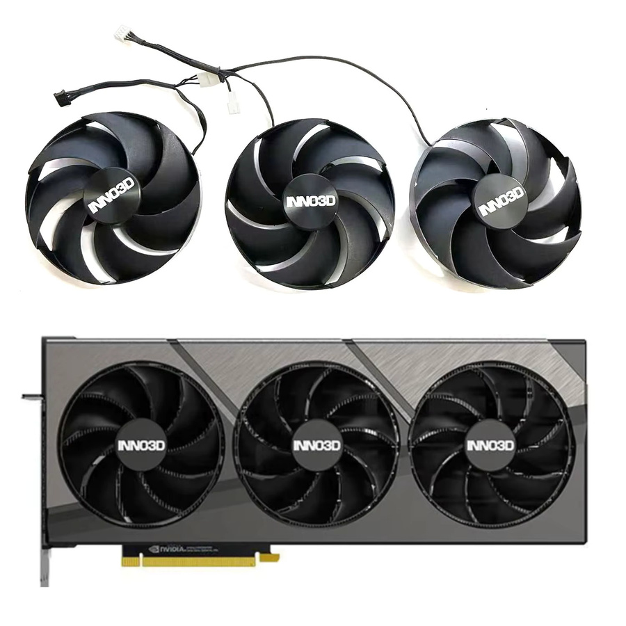 Inno3D Ersatzlüfter FD10020M12D für GeForce RTX 4080 4090 X3 OC, 4-Pin, 98 mm, Schwarz - Bild 2