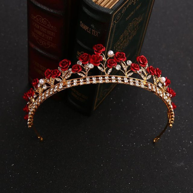 Wucifang Jewelry Brautkrone, rot, Mädchen - Bild 1