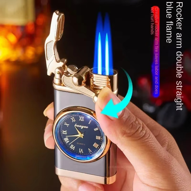 Butan-Feuerzeug-Uhr, Doppelrohr-Feuerzeug, Herren - Bild 2