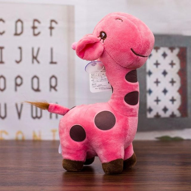 Linyi toy Giraffe, Plüsch, 25cm, rosa rot - Bild 1