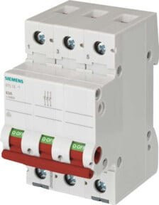 Siemens Digitaler Industrieller Ausschalter 63A, 3-polig, rot/weiß, 5TL1363-1 - Bild 1