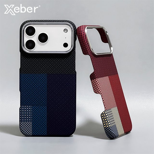 Xeber Magnetische Hard Cover Schutzhülle mit Carbon Faser Muster für iPhone 17 16 15 14 13 Pro Max, kompatibel mit MagSafe, Mehrfarbig - Bild 1