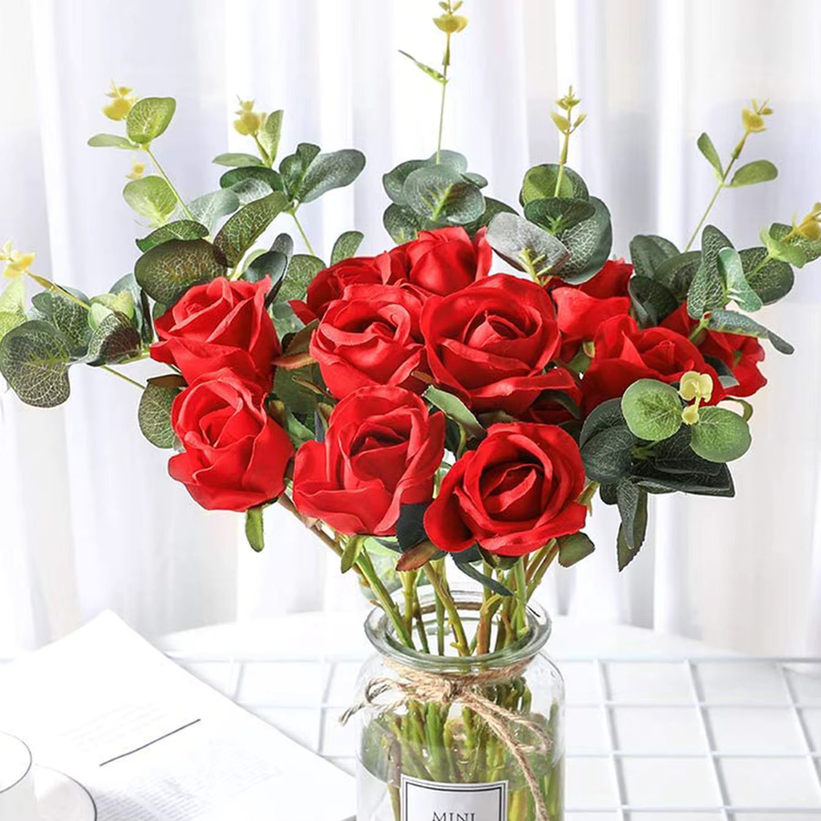 Set aus künstlichen Rosensträußen in Rot und Pink für Hochzeiten, Valentinstag und Dekorationen - Bild 2