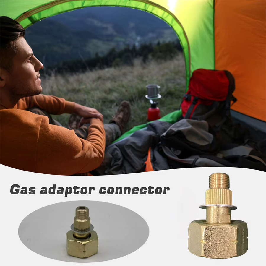 APWIKOGER Outdoor-Kocher-Adapterkopf aus Aluminiumlegierung in Gold für die Verbindung von LPG-Tanks zu Camping-Kochern - Bild 2