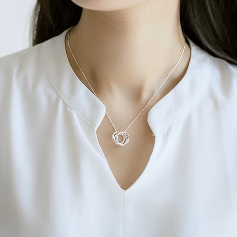 Halskette 925 Silber, Tricyclische Liebe, Damen - Bild 4